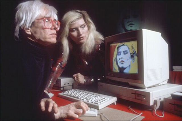 Amiga 1000 launch show - Debbie Harry and Andy Warhol 